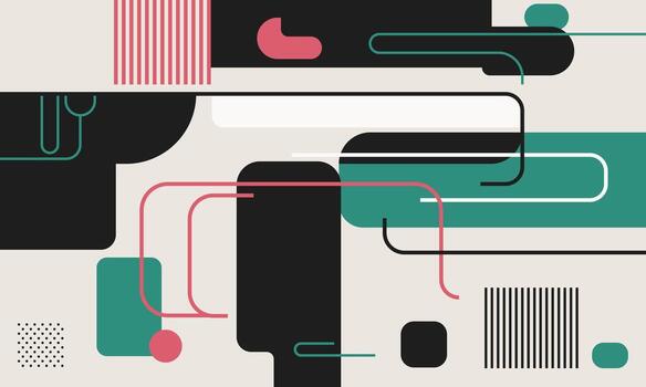 Abstract geometric pattern with lines and shapes vector