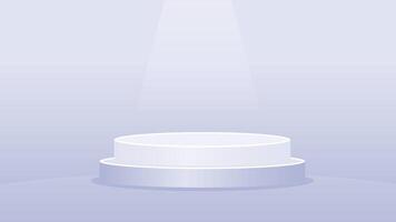 Elegant white product display podium with a spotlight effect, perfect for branding, advertisements, and mockups. Ideal for showcasing cosmetics, tech gadgets, or luxury items. vector