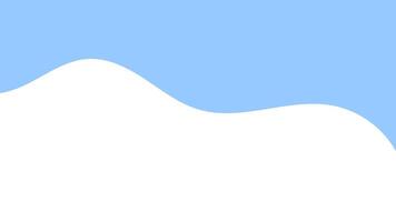 Abstract blue and white wavy shape design on white background. Minimalist flat graphic element. Template for banner or header with copy space. vector