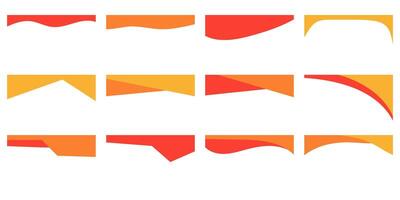 set of modern header designs featuring vibrant red and orange gradients with wave and geometric shapes. Ideal for banners, websites, and social media graphics. vector