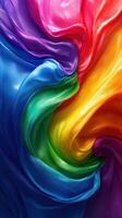 Colorful silk fabric swirling together in a vibrant abstract design showcasing the beauty of various hues photo