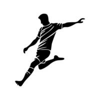 Kicking Shadows Football Silhouette Art vector