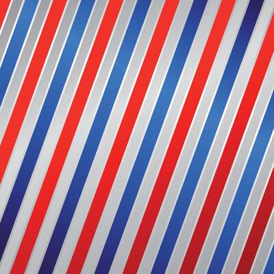 Barber-Inspired Elegant Background with Red, Blue, and Flowing Stripes