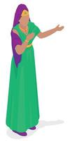Babylonian Persian Queen Resembling Biblical Esther in Conversation in Isometric Perspective vector