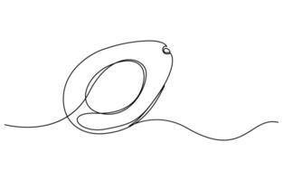 continuous line of avocado fruit, vector