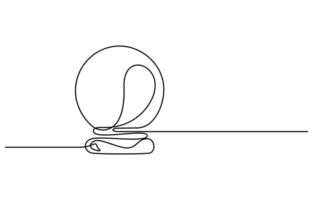 One continuous line drawing of Crystal ball, vector