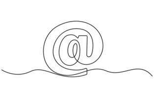 Continuous line art drawing At symbol icon, vector