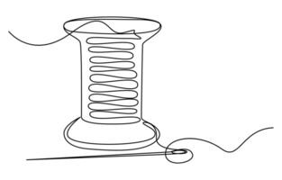 Needle spool of thread button Design for sewing and cutting, vector