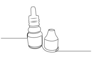 one single line icon of bottles with liquid vector