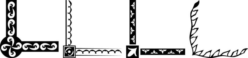a set of four different designs of swords vector