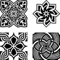 Floral Seamless Pattern Design Art Set vector