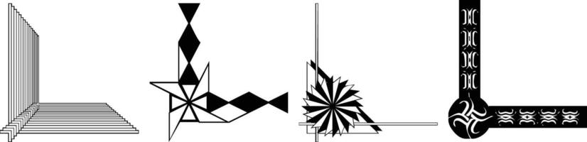 a series of black and white drawings of different types of objects vector