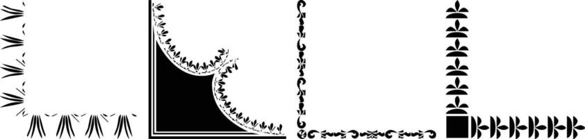 a set of black and white lines with different designs vector