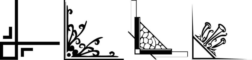 a set of four different designs of decorative elements vector
