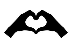 Silhouette of a Hands forming a Heart shape sign icon symbol vector