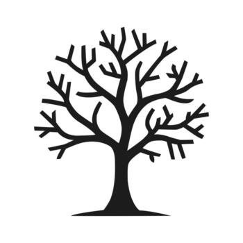 silueta de un árbol con muchos ramas vector