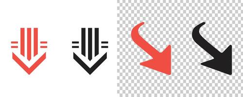 A set of three download icons. vector