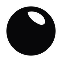 Simple Black and White Sphere with a Crescent Shape vector
