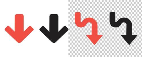 four arrows with different colors and shapes vector