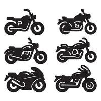 Set of monochrome motorcycle elements. Isolated on white background vector