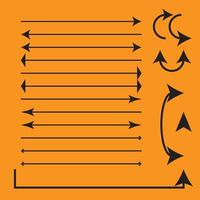 Set of Black Arrows on an Orange Background for Design or Presentation vector