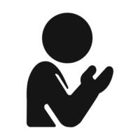 Man in different praying poses vector