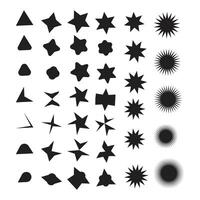 Collection of Black and White Abstract Shapes vector