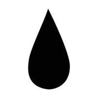 A clean, graphic of a black water drop on a white background. vector