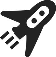 Rocket icon in flat style. Spaceship illustration on white isolated background. Space business concept. vector