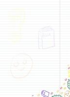 blank sheet of paper with school doodles drawn with colored chalk vector