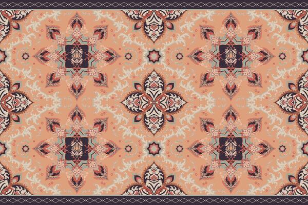 illustration carpet rectangular painting floor covering retro classic style fine pattern.