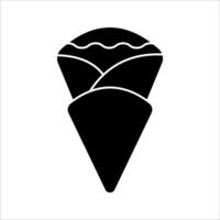 crepe Icon.Symbol isolated white background. illustration. color editable. vector