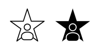 Star profile person Icon set, Symbol isolated white background. illustration. color editable. vector