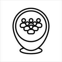 Map pin with person Icon. Symbol isolated white background. illustration. color editable. vector
