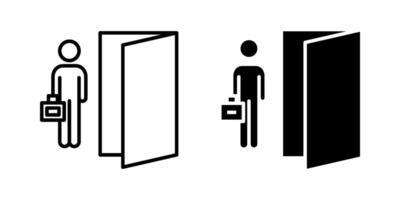 Employee leave exit Icon set, Symbol isolated white background. illustration. color editable. vector