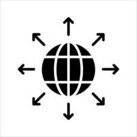World expansion Icon.Symbol isolated white background. illustration. color editable. vector