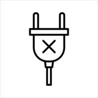 No plug Icon. Symbol isolated white background. illustration. color editable. vector