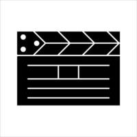 Clapperboard Icon Symbol isolated white background. illustration. color editable. vector