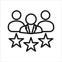 Business client with star Icon. Symbol isolated white background. illustration. color editable. vector