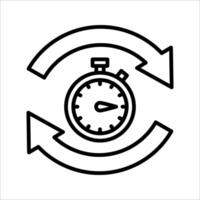 Timer reuse Icon. Symbol isolated white background. illustration. color editable. vector
