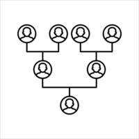 family tree Icon, Symbol isolated white background. illustration. color editable. vector