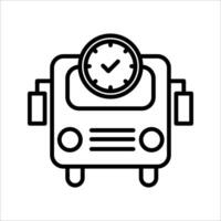 Bus time Icon. Symbol isolated white background. illustration. color editable. vector
