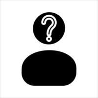 User profile with question Icon. Symbol isolated white background. illustration. color editable. vector
