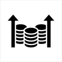 Dollar money increase Icon . Symbol isolated white background. illustration. color editable. vector