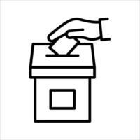 Hand voting ballot Icon. Symbol isolated white background. illustration. color editable. vector