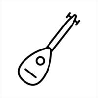 lute Icon.Symbol isolated white background. illustration. color editable. vector