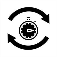 Timer reuse Icon.Symbol isolated white background. illustration. color editable. vector