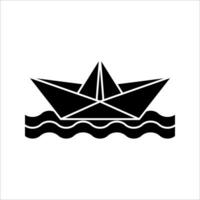 paper boat Icon Symbol isolated white background. illustration. color editable. vector