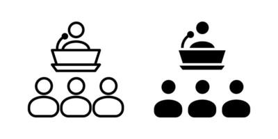Conference Icon set, Symbol isolated white background. illustration. color editable. vector