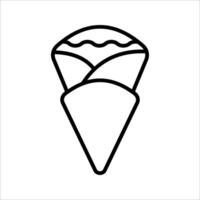 crepe Icon. Symbol isolated white background. illustration. color editable. vector